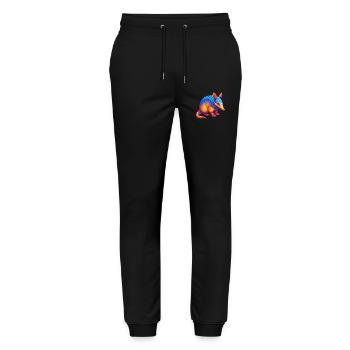 Armadillo Colorful Kawaii Cartoon Character Animal - Stanley/Stella Mover Unisex Organic Jogging Trousers - black - Front - Marisol (170cm) & Nik (191cm)