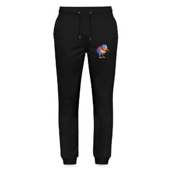Kiwi Vogel Bunt Kawaii Cartoon Figur Tier - Stanley/Stella Unisex Bio Jogginghose Mover  - Schwarz - Vorne - Marisol (170cm) & Nik (191cm)