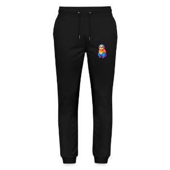 Faultier Bunte Kawaii Cartoon Charakter Clipart - Stanley/Stella Unisex Bio Jogginghose Mover  - Schwarz - Vorne - Marisol (170cm) & Nik (191cm)