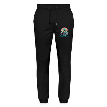 Mignon T-Rex Surfer Surfer Cadeau de surf - Pantalon de jogging bio MOVER Stanley/Stella unisexe - noir - Devant - Marisol (170cm) & Nik (191cm)