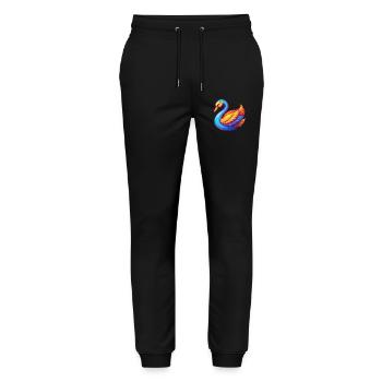 cygne coloré kawaii personnage de dessin animé oiseau - Pantalon de jogging bio MOVER Stanley/Stella unisexe - noir - Devant - Marisol (170cm) & Nik (191cm)