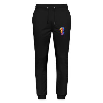 Seepferdchen Buntes Kawaii Cartoon Meerestier - Stanley/Stella Unisex Bio Jogginghose Mover  - Schwarz - Vorne - Marisol (170cm) & Nik (191cm)