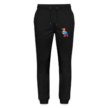 vautour coloré Kawaii dessin animé personnage oiseau - Pantalon de jogging bio MOVER Stanley/Stella unisexe - noir - Devant - Marisol (170cm) & Nik (191cm)