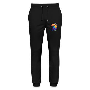Toucan Colorful Kawaii Cartoon Character Bird - Stanley/Stella Mover Unisex Organic Jogging Trousers - black - Front - Marisol (170cm) & Nik (191cm)
