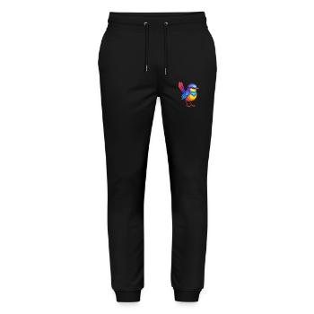 Fairywren coloré Kawaii dessin animé Personnage Oiseau - Pantalon de jogging bio MOVER Stanley/Stella unisexe - noir - Devant - Marisol (170cm) & Nik (191cm)