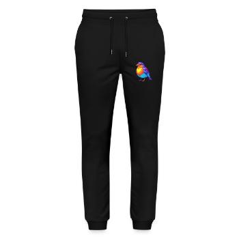 Robin américain Personnage de dessin animé kawaii coloré - Pantalon de jogging bio MOVER Stanley/Stella unisexe - noir - Devant - Marisol (170cm) & Nik (191cm)