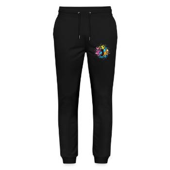 Volley-ball Color Explosion Joueur Volley-ball de plage - Pantalon de jogging bio MOVER Stanley/Stella unisexe - noir - Devant - Marisol (170cm) & Nik (191cm)