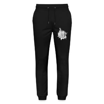 Signe de la main coquine Graffiti Print - Pantalon de jogging bio MOVER Stanley/Stella unisexe - noir - Devant - Marisol (170cm) & Nik (191cm)
