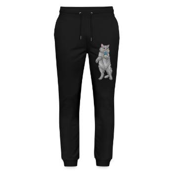 Cat Dart Dart - Pantalon de jogging bio MOVER Stanley/Stella unisexe - noir - Devant - Marisol (170cm) & Nik (191cm)