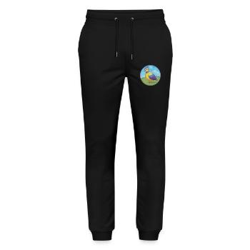 perdrix mignon kawaii dessin animé clipart animal de compagnie - Pantalon de jogging bio MOVER Stanley/Stella unisexe - noir - Devant - Marisol (170cm) & Nik (191cm)