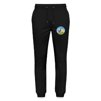 Spatz Niedlich Kawaii Cartoon Clipart Tier Haustier - Stanley/Stella Unisex Bio Jogginghose Mover  - Schwarz - Vorne - Marisol (170cm) & Nik (191cm)
