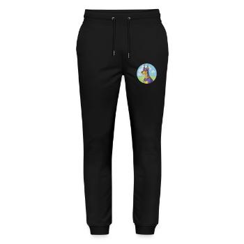 German Pinscher Dog Cute Kawaii Cartoon Animal Pet - Stanley/Stella Mover Unisex Organic Jogging Trousers - black - Front - Marisol (170cm) & Nik (191cm)