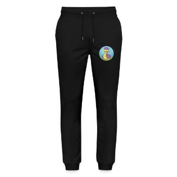 Serpent Mignon Kawaii Dessin animé Clipart Animal Animal de compagnie - Pantalon de jogging bio MOVER Stanley/Stella unisexe - noir - Devant - Marisol (170cm) & Nik (191cm)