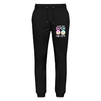 Gender Reveal Party - Stanley/Stella Unisex Bio Jogginghose Mover  - Schwarz - Vorne - Marisol (170cm) & Nik (191cm)