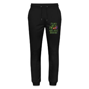 I'M ON A VIGGI-TASTIC ADVENTURE, VEGAN FUNNY - Stanley/Stella Mover Unisex Organic Jogging Trousers - black - Front - Marisol (170cm) & Nik (191cm)