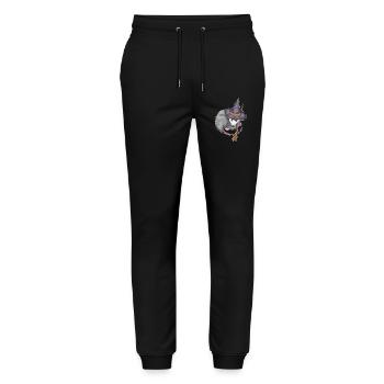 Possums Witch Broom - Pantalon de jogging bio MOVER Stanley/Stella unisexe - noir - Devant - Marisol (170cm) & Nik (191cm)