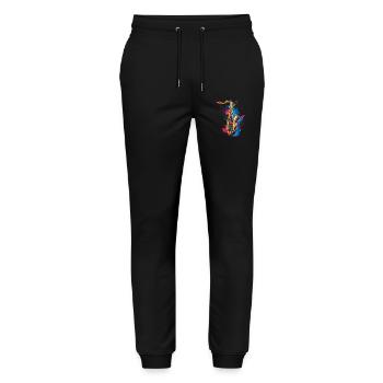 Saxophone Graffiti - Stanley/Stella Mover Unisex Organic Jogging Trousers - black - Front - Marisol (170cm) & Nik (191cm)