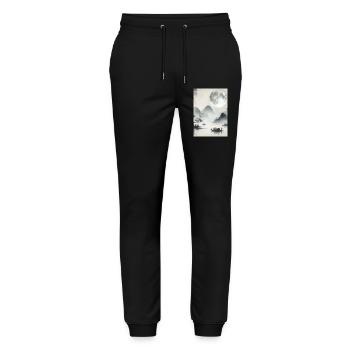 CHINESE FULL MOON SERENITY LANDSCAPE - Stanley/Stella Mover Unisex Organic Jogging Trousers - black - Front - Marisol (170cm) & Nik (191cm)