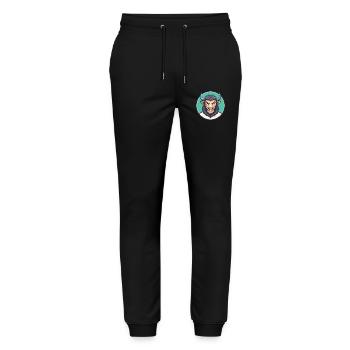 Buffalo Kawaii Cartoon Character Animal Pet Face - Stanley/Stella Mover Unisex Organic Jogging Trousers - black - Front - Marisol (170cm) & Nik (191cm)
