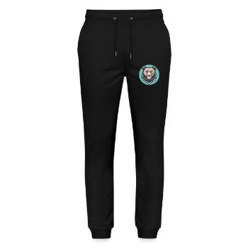 Ours Kawaii Dessin animé Personnage Animal Animal Visage - Pantalon de jogging bio MOVER Stanley/Stella unisexe - noir - Devant - Marisol (170cm) & Nik (191cm)