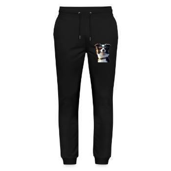 Border Collie Dog Lover Puppy Cute Collies - Stanley/Stella Mover Unisex Organic Jogging Trousers - black - Front - Marisol (170cm) & Nik (191cm)
