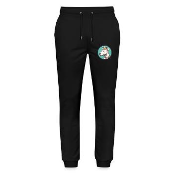 Roi Chien Chien Blanc Race Dessin Animé Kawaii Clipart - Pantalon de jogging bio MOVER Stanley/Stella unisexe - noir - Devant - Marisol (170cm) & Nik (191cm)