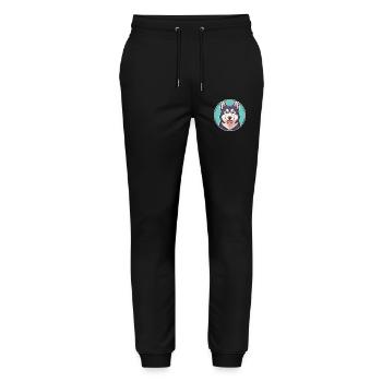 Labrador Husky Hunderasse Cartoon Kawaii Clipart - Stanley/Stella Unisex Bio Jogginghose Mover  - Schwarz - Vorne - Marisol (170cm) & Nik (191cm)