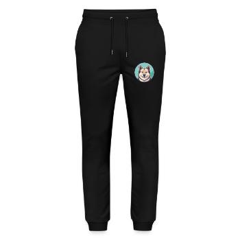 Norwegian Buhund Dog Breed Cartoon Kawaii Clipart - Stanley/Stella Mover Unisex Organic Jogging Trousers - black - Front - Marisol (170cm) & Nik (191cm)