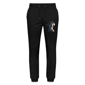 Great Dane Hatz Male Saupacker Great Dane - Stanley/Stella Mover Unisex Organic Jogging Trousers - black - Front - Marisol (170cm) & Nik (191cm)
