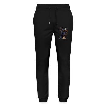 Great Dane Hatz Male Saupacker Great Dane - Stanley/Stella Mover Unisex Organic Jogging Trousers - black - Front - Marisol (170cm) & Nik (191cm)