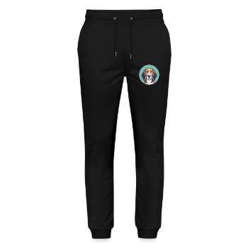 West Country Harrier Hunderasse Karikatur Kawaii Haustier - Stanley/Stella Unisex Bio Jogginghose Mover  - Schwarz - Vorne - Marisol (170cm) & Nik (191cm)