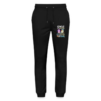 Eulen Eulenliebhaber - Stanley/Stella Unisex Bio Jogginghose Mover  - Schwarz - Vorne - Marisol (170cm) & Nik (191cm)