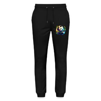 Panda - Stanley/Stella Unisex Bio Jogginghose Mover  - Schwarz - Vorne - Marisol (170cm) & Nik (191cm)