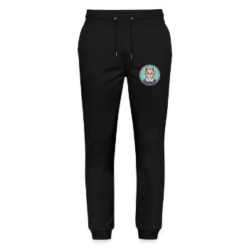 Brume australienne Chat Race Dessin animé Kawaii Animal - Pantalon de jogging bio MOVER Stanley/Stella unisexe - noir - Devant - Marisol (170cm) & Nik (191cm)