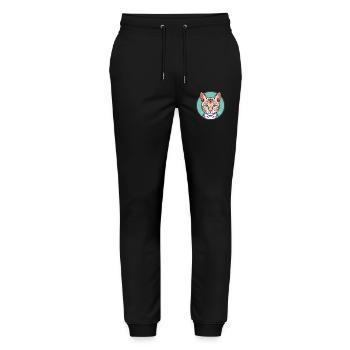Schnee Bengal Katze Rasse Karikatur Kawaii Tier Haustier - Stanley/Stella Unisex Bio Jogginghose Mover  - Schwarz - Vorne - Marisol (170cm) & Nik (191cm)