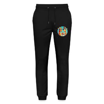 Cool giraffe family with sunglasses - Stanley/Stella Mover Unisex Organic Jogging Trousers - black - Front - Marisol (170cm) & Nik (191cm)