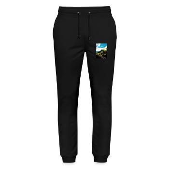 Mendip Hills Anob Travel Poster Souvenir Paint WPA - Stanley/Stella Mover Unisex Organic Jogging Trousers - black - Front - Marisol (170cm) & Nik (191cm)