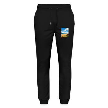 Norfolk Coast Aonb Travel Poster Souvenir Paint WP - Stanley/Stella Mover Unisex Organic Jogging Trousers - black - Front - Marisol (170cm) & Nik (191cm)
