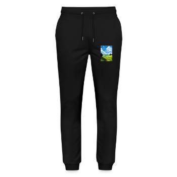 North Wessex Downs Aonb Travel Poster Souvenir WPA - Stanley/Stella Mover Unisex Organic Jogging Trousers - black - Front - Marisol (170cm) & Nik (191cm)