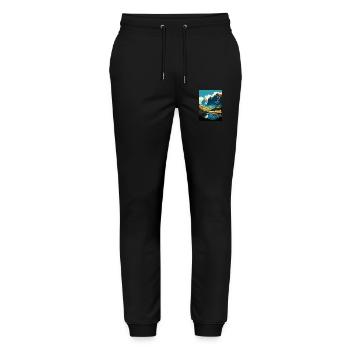 Drakensberg Afrique du Sud Affiche de voyage souvenir - Pantalon de jogging bio MOVER Stanley/Stella unisexe - noir - Devant - Marisol (170cm) & Nik (191cm)