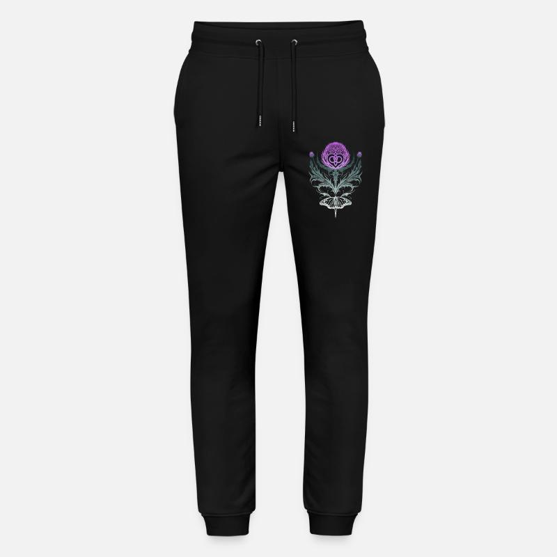 Distel mit Schmetterling Mutterknoten - Stanley/Stella Unisex Bio Jogginghose Mover  - Schwarz