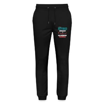Retired Under New Management See Grandkids Funny - Stanley/Stella Mover Unisex Organic Jogging Trousers - black - Front - Marisol (170cm) & Nik (191cm)