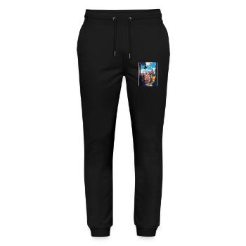 San Miguel Travel Poster Souvenir Postcard Paint - Stanley/Stella Mover Unisex Organic Jogging Trousers - black - Front - Marisol (170cm) & Nik (191cm)
