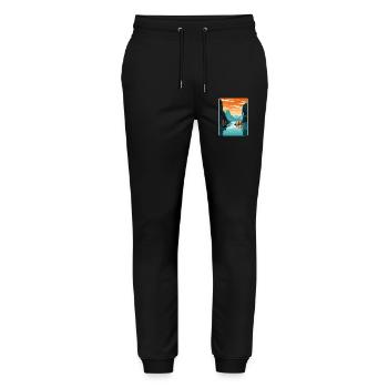 Ha Long Bay Vietnam Islands Travel Poster Souvenir - Stanley/Stella Mover Unisex Organic Jogging Trousers - black - Front - Marisol (170cm) & Nik (191cm)