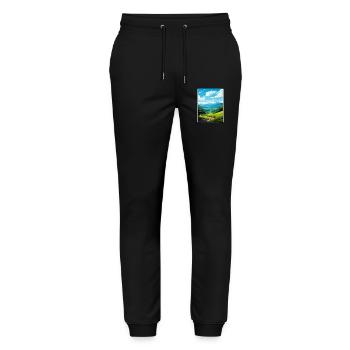 Great Smoky Mountains National Park Travel Poster - Stanley/Stella Mover Unisex Organic Jogging Trousers - black - Front - Marisol (170cm) & Nik (191cm)