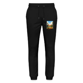 Sequoia Kings Canyon Nationalpark Reiseposter - Stanley/Stella Unisex Bio Jogginghose Mover  - Schwarz - Vorne - Marisol (170cm) & Nik (191cm)