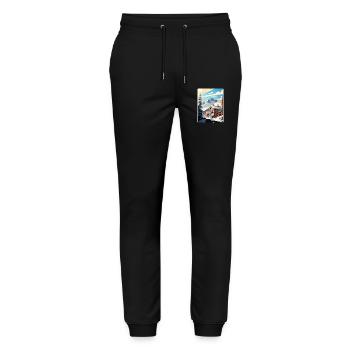 Telluride Ski Skiing Travel Poster Souvenir WPA - Stanley/Stella Mover Unisex Organic Jogging Trousers - black - Front - Marisol (170cm) & Nik (191cm)