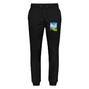 Bethpage Black Golf Course Travel Poster Souvenir - Stanley/Stella Mover Unisex Organic Jogging Trousers - black - Front - Marisol (170cm) & Nik (191cm)