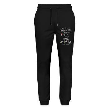 Mein Weihnachtsoutfit Mürrisches Rentier Ho Ho Ho - Stanley/Stella Unisex Bio Jogginghose Mover  - Schwarz - Vorne - Marisol (170cm) & Nik (191cm)