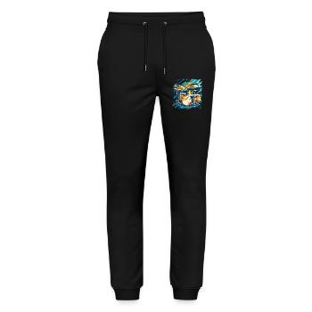 Drum Portrait - Stanley/Stella Mover Unisex Organic Jogging Trousers - black - Front - Marisol (170cm) & Nik (191cm)